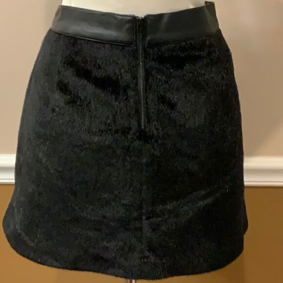 Sam Edelman faux black pony hair skirt 8 - Picture 5 of 11